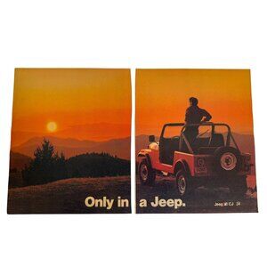 Vintage 1983 Only in a Jeep Car Advertisement Print 2 Page Ad CUT